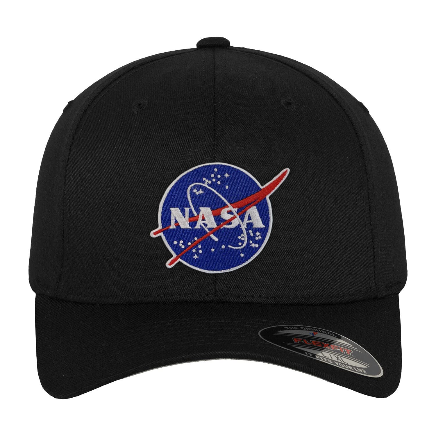 Nasa Unisex Black Officially Licensed Insignia Flexfit Cap (Black), Large/X-Large