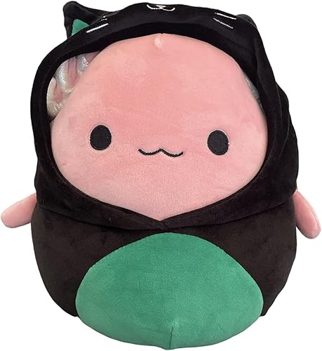 Squishmallows Disfraz de gato de Archie el ajolote rosa de 8 pulgadas para Halloween, peluche Kellytoy con licencia oficial, juguete de peluche