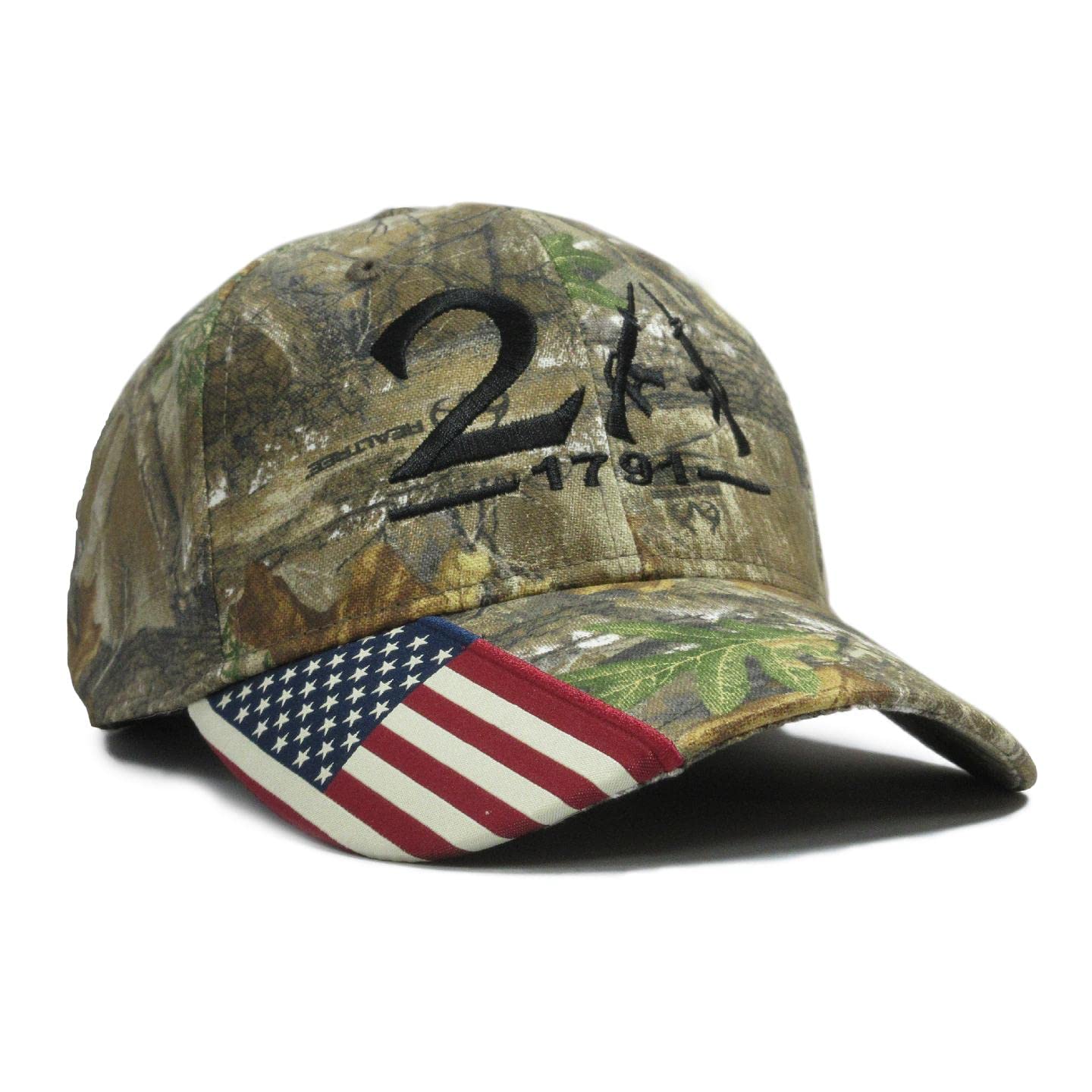 2nd Amendment Cap Hat American Flag Rifle AR15 Camo