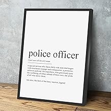 Bedroom Wall Decor,Police Officer Gifts,Police Officer Definition Print,Police Gift,Police Gifts,Police Graduation,Law Enforcement,Cop Gifts,8x12 Inch Framed Canvas Wall Art