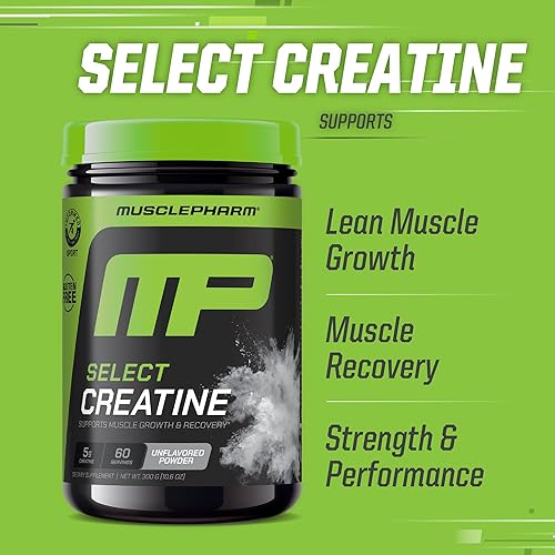 Miniatura 4 de MusclePharm Monohidrato de creatina en polvo, constructor muscular preentrenamiento y suplemento de recuperación muscular después del entrenamiento,
