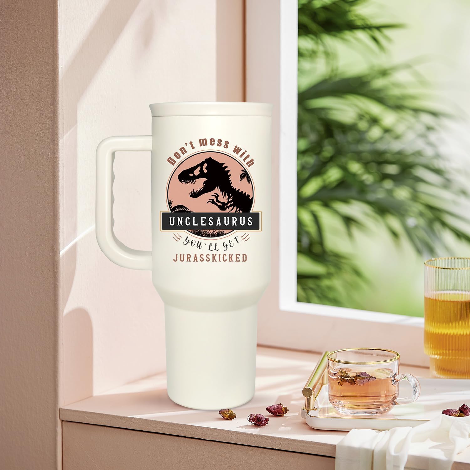Uncle Tumbler Gifts For Fathers Day for Uncle Gift from Niece Nephew - 40oz Funny Tumbler Unclesaurus Cup - Unique Birthday Gift Thank You Christmas gifts for Uncles - Image 2