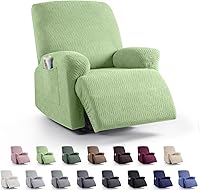 Vista 69 de KinCam Fundas para Reclinables, Fundas Elásticas para Sillas Reclinables, Fundas para Sofá Reclinable con Diseño de Rayas Jacquard, Fundas