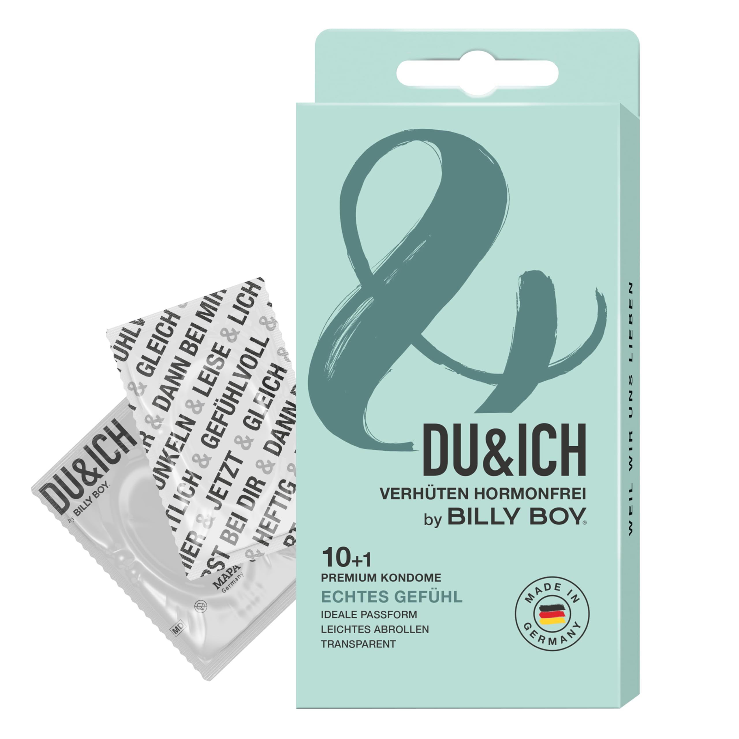 DU&ICH by BILLY BOY Kondome | Premium Kondome aus Naturkautschuklatex | Echtes Gefühl | 1x11 Stück