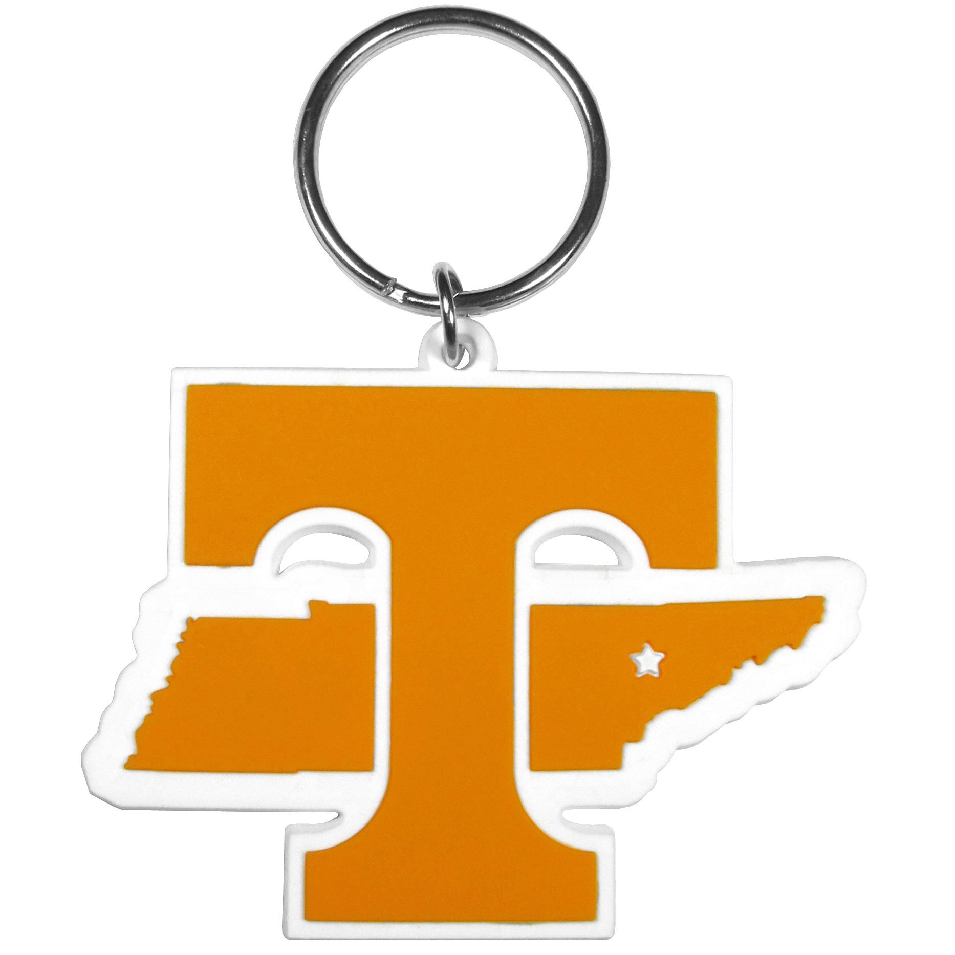 Siskiyou Sports Unisex NCAA Tennessee Volunteers Home State Flexi Key Chain, Orange, Split Ring