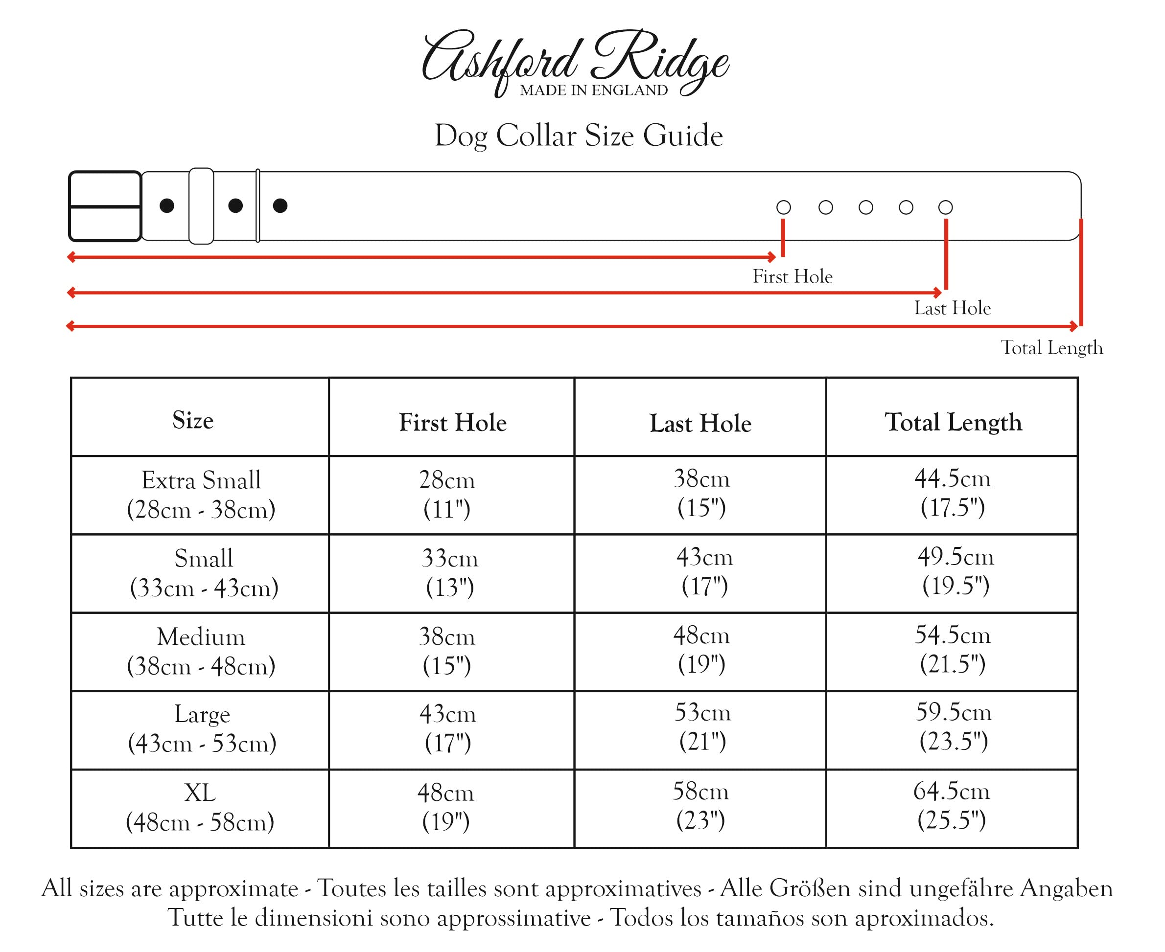 Ashford Ridge Made in England Real Leather Dog Collar - Antique Medium, Medium (38cm - 48cm) - Image 3
