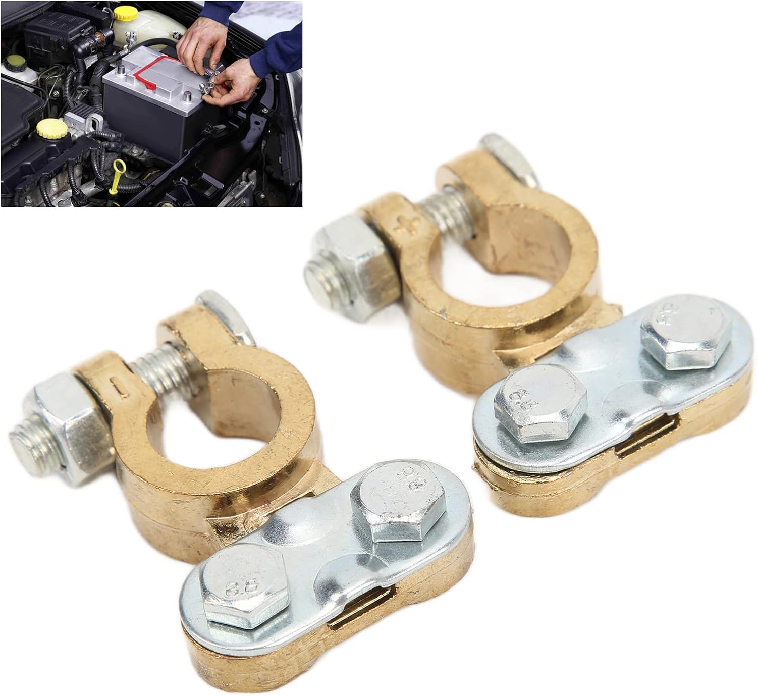 Metal Battery Terminal Clamp Connectors, Heavy Duty Brass