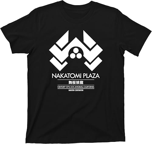 Die Hard Nakatomi Plaza T Shirt John McClane Hans Gruber Christmas Movie Tee (XL, Black)
