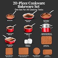 Vista 2 de Gotham Steel 20 Pc Pots and Pans Set Nonstick Cookware + Bakeware Set, Complete Ceramic for Kitchen, Non Stick with Lids, Dishwasher / Oven Safe