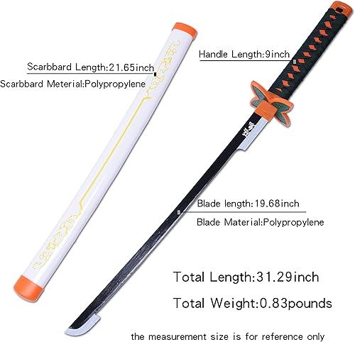 Miniatura 2 de ziqing Espada para cosplay de Demon Slayer hecha a mano, Katana de 31 pulgadas con múltiples estilos para elegir
