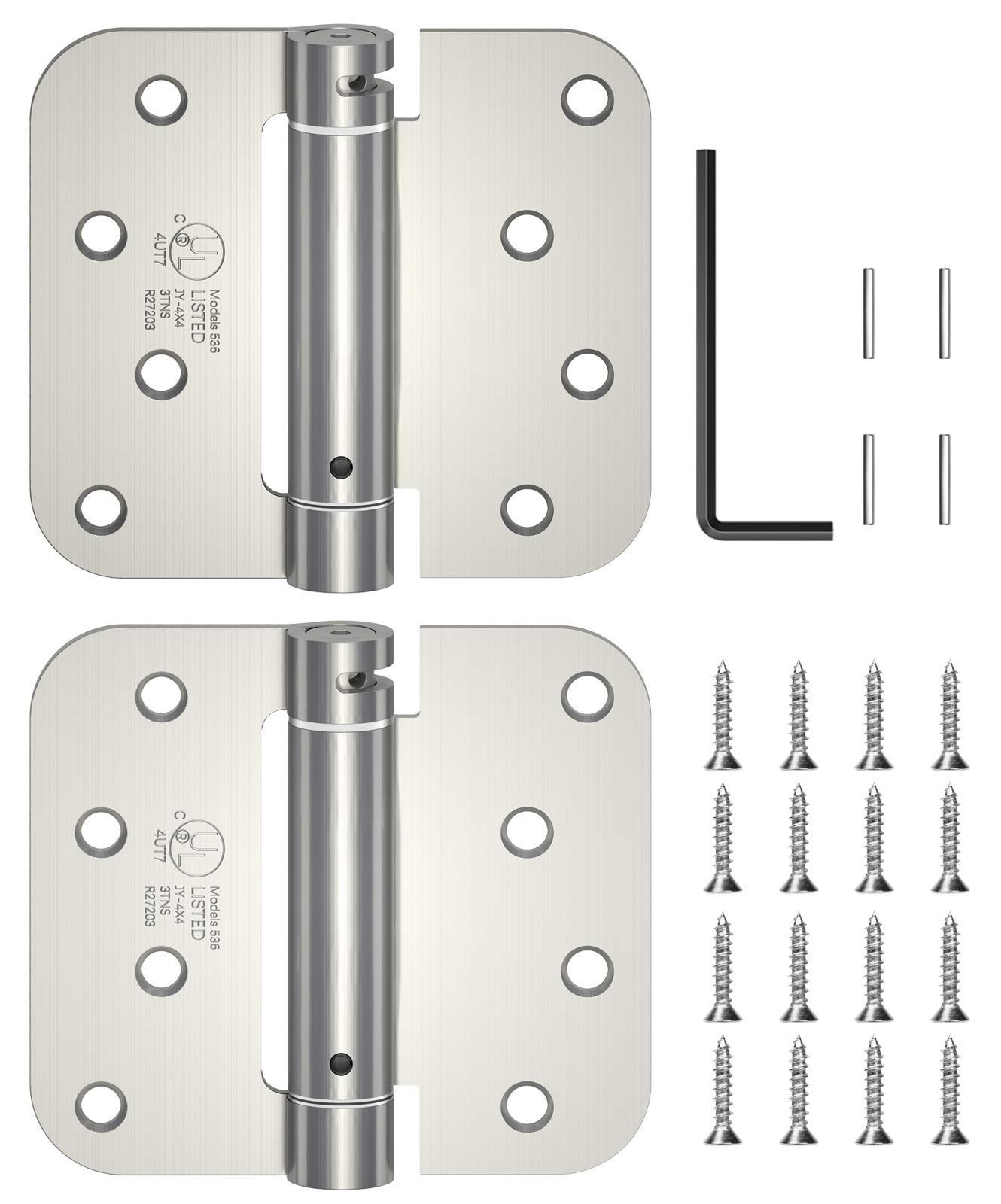 Buy HOSOM Self Closing Door Hinge, Spring Hinge, 4 Inch, Adjustable