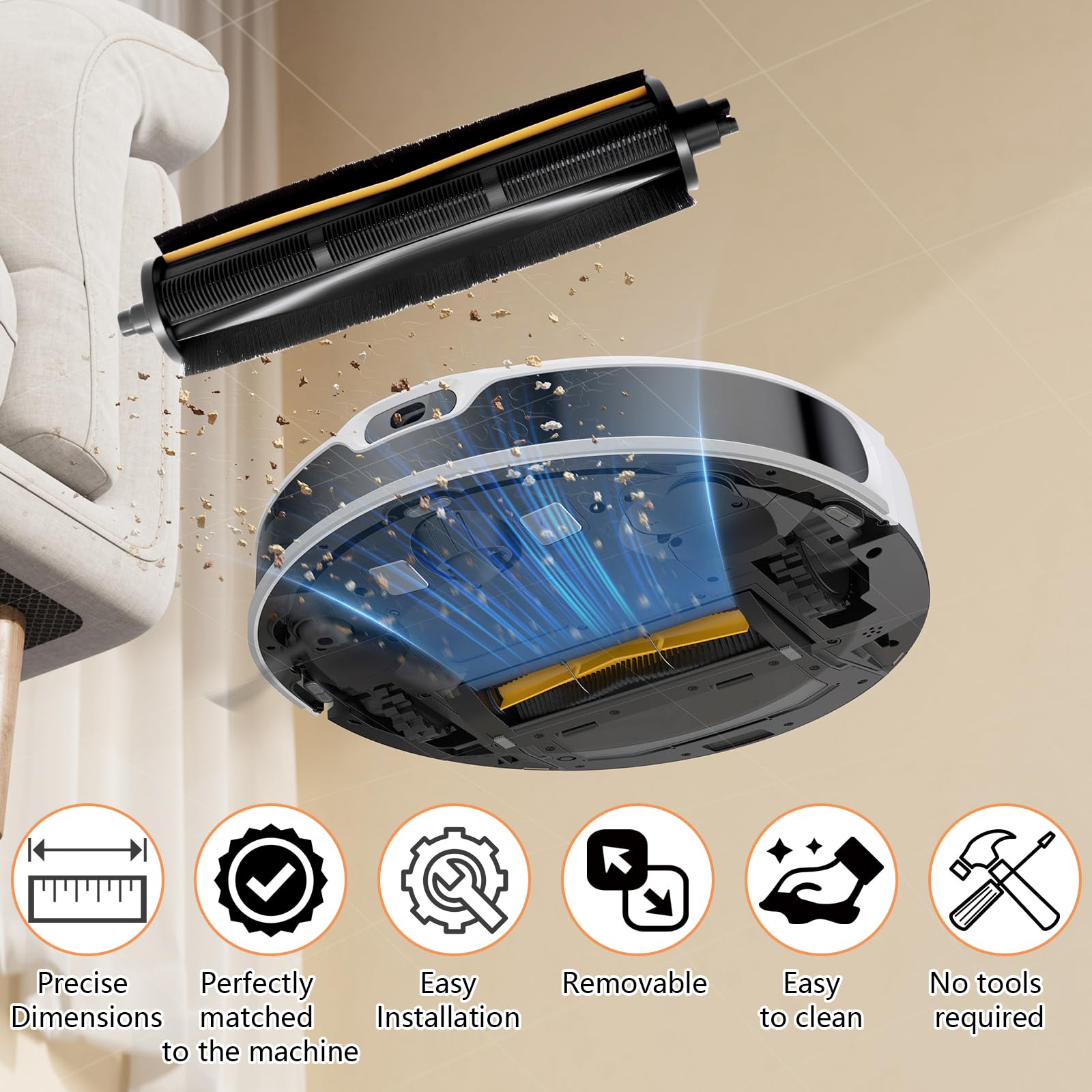 Spazzola compatibile con Dreame X40 Ultra Complete/L40 Ultra/L10s Pro Ultra/L10 Ultra/L20 Ultra/X30 Ultra/X40 Master Accessori per aspirapolvere, Spazzole Principale Mova Z50 Ultra