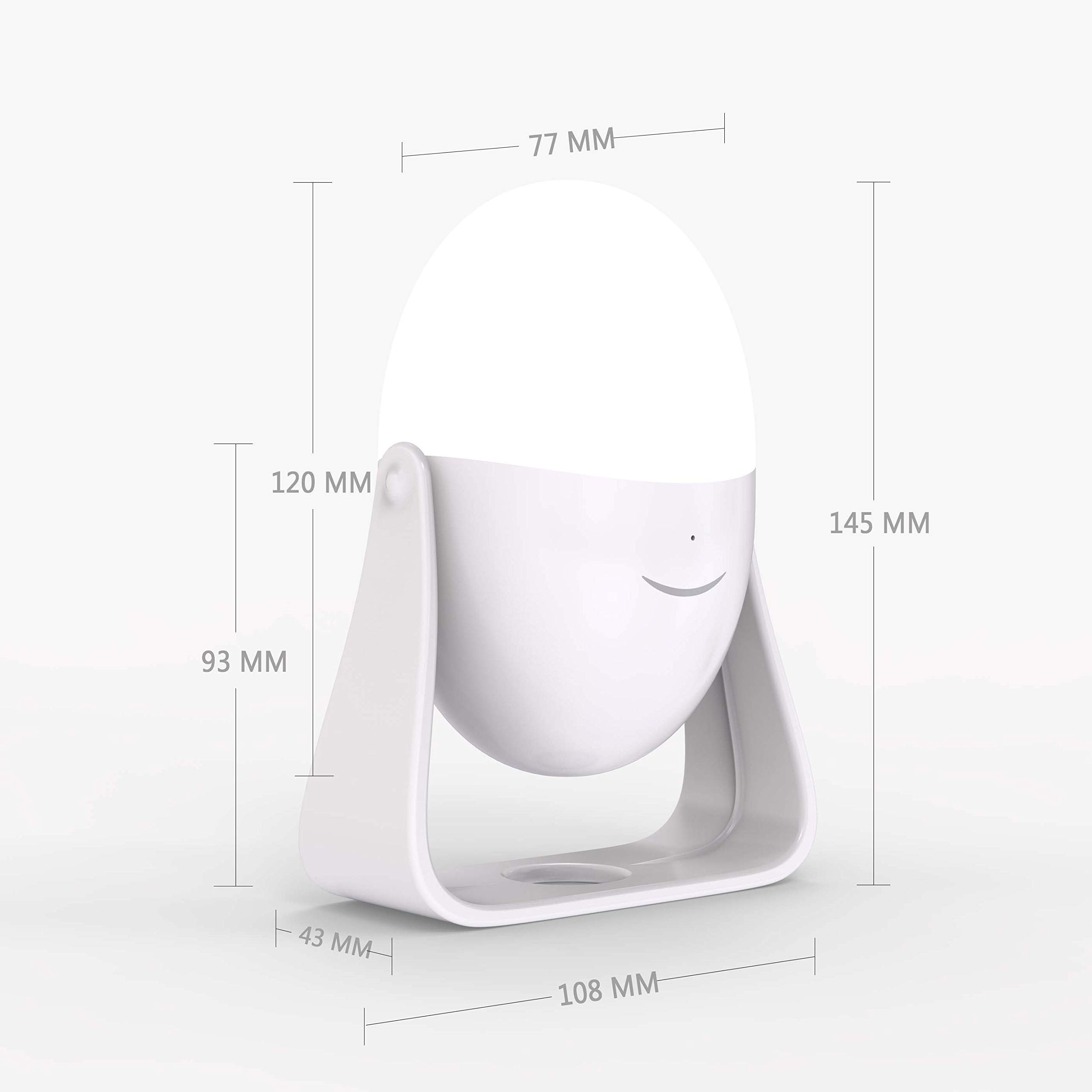 Luce notturna a LED per bambini Con maniglia, luce notturna Dimmerabile Protezione per gli occhi del bambino Luce per l'allattamento Lampada da comodino Luce notturna a uovo ricaricabile USB