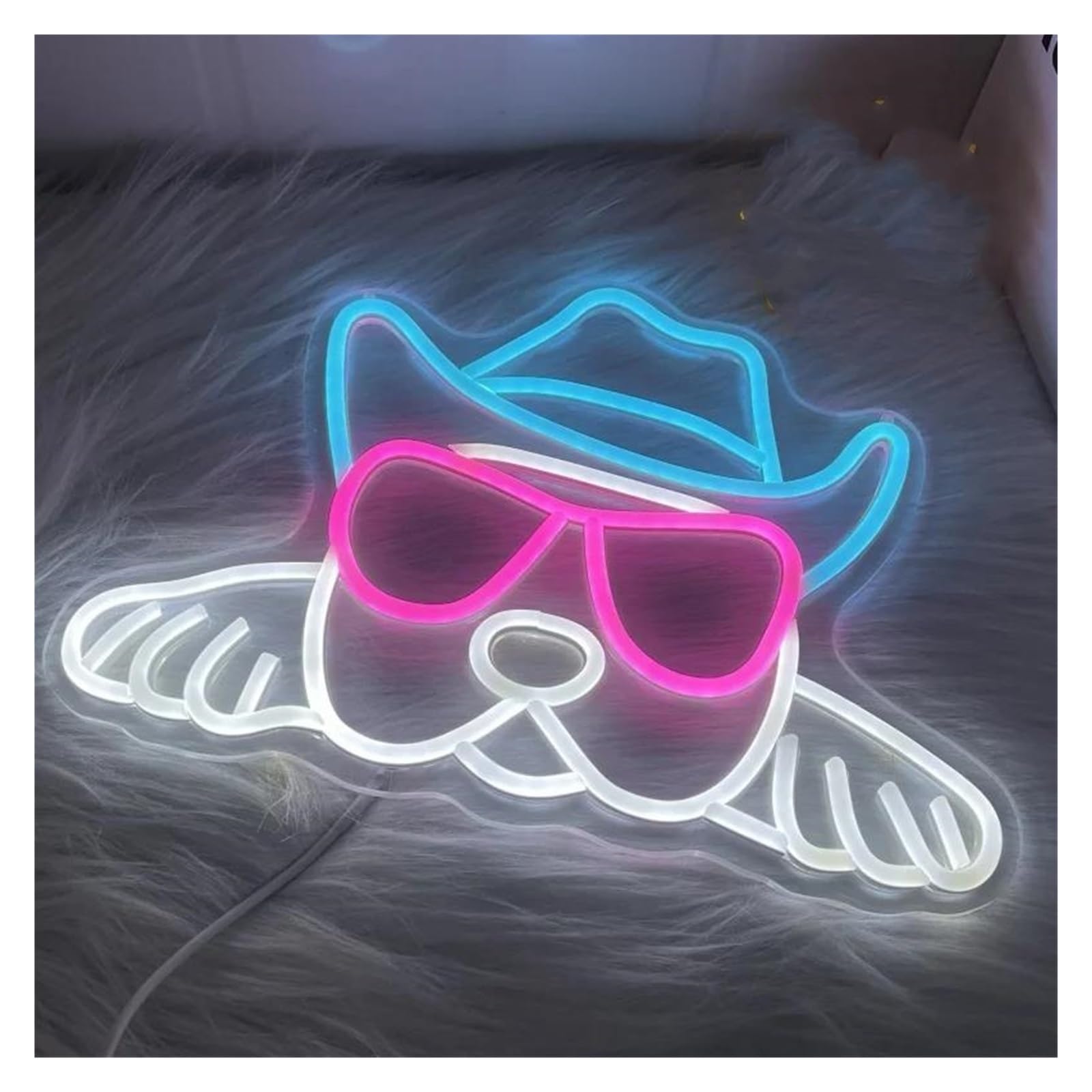 LEMST Sign Lamp Sunglasses Dog Neon,Bring A Sense of Humor and Unique Personality to The Space 23.4x33.3cm