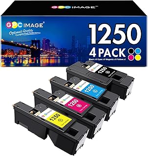 GPC Image Compatible Toner Cartridges Replacement for Dell 1250 1250c 1350cnw 1355cn 1355cnw C1760 C1760nw C1765 C1765nf C1765nfw (Black Cyan Magenta Yellow,4-Pack)