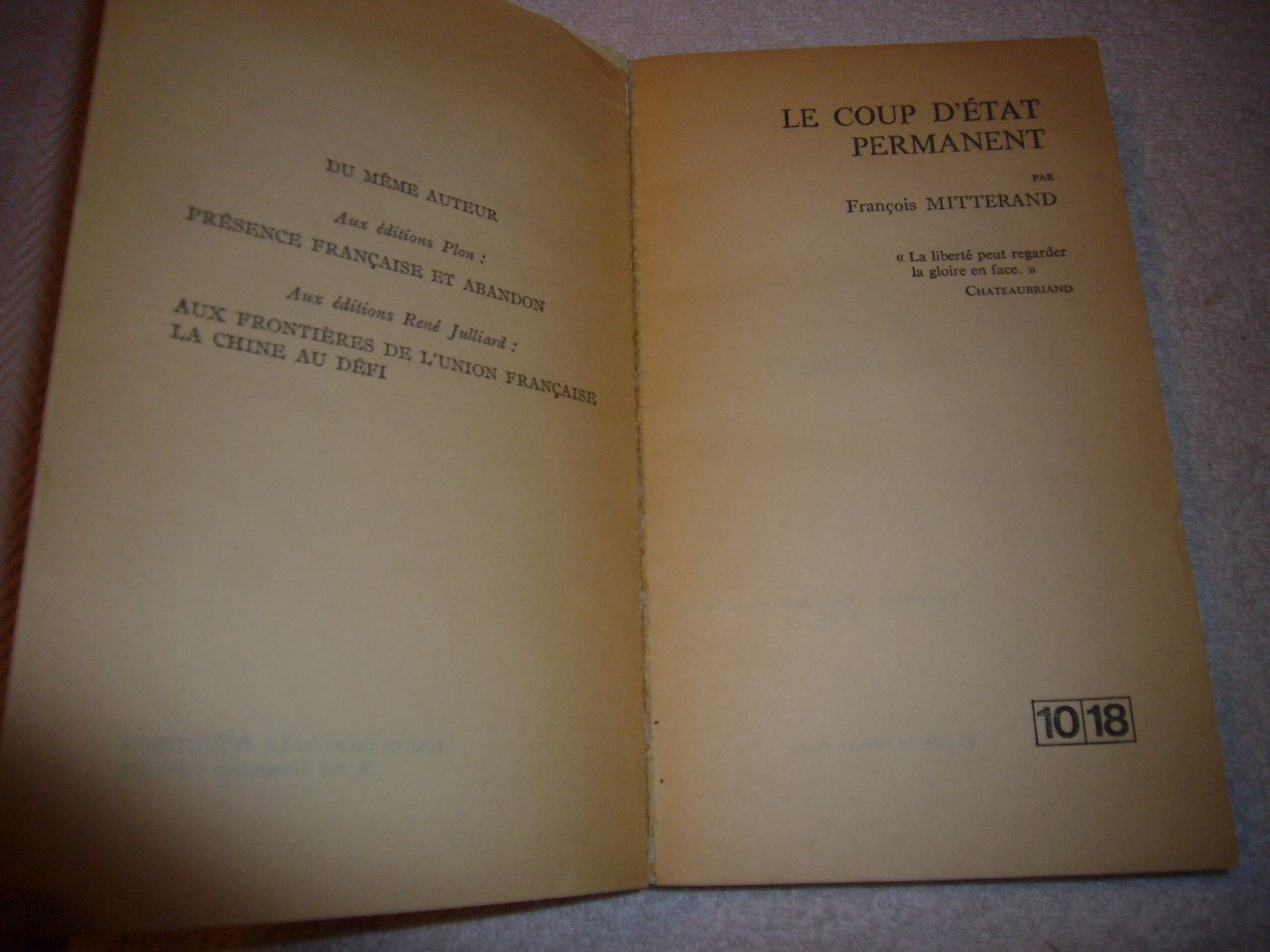 Amazon.com: Le Coup d'Etat permanent: François Mitterrand: Books