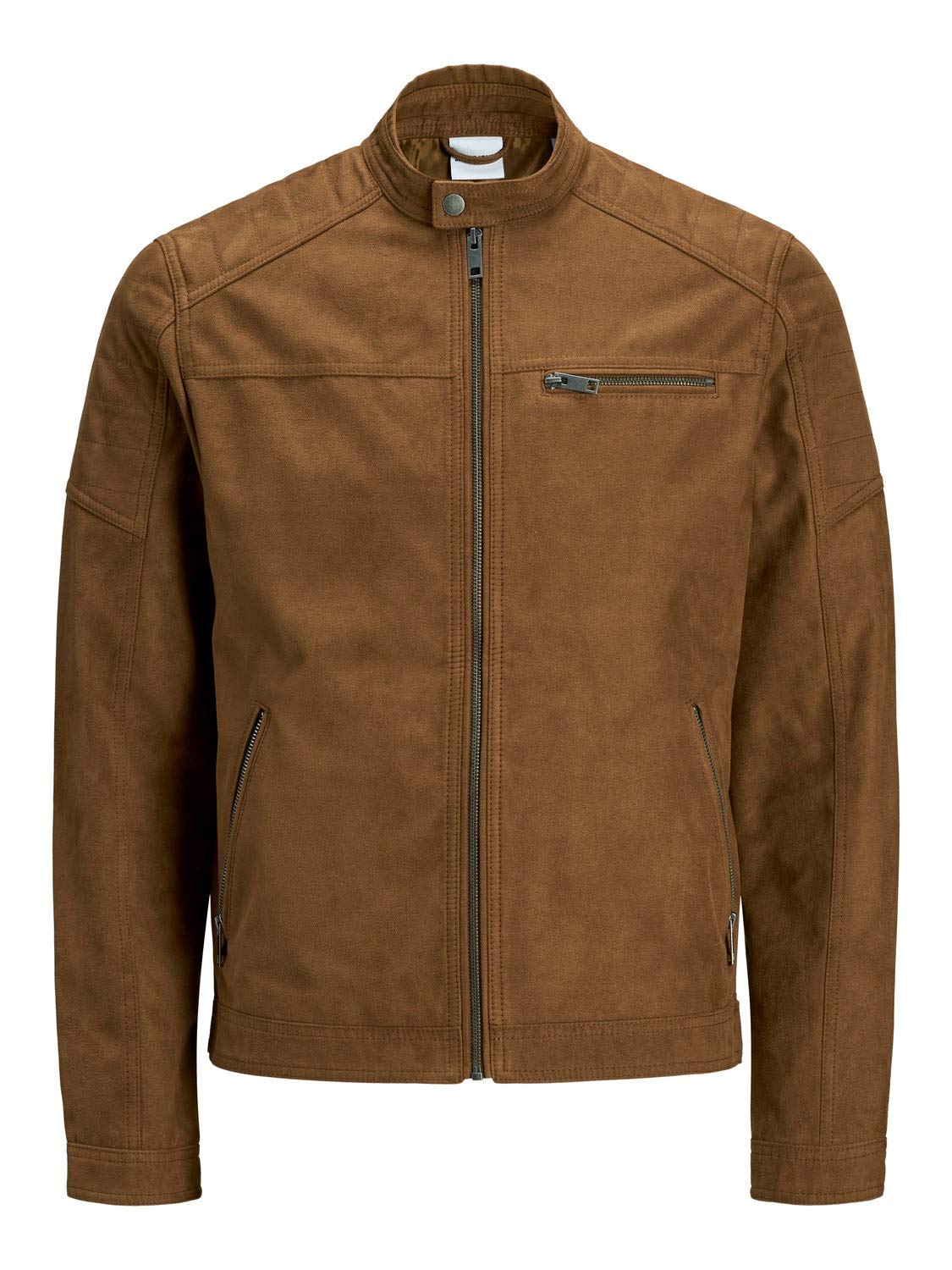 JACK & JONES Męska kurtka z imitacji zamszu, kurtka z imitacji zamszu, brązowy, XL