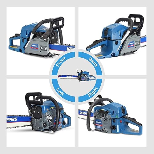 Miniatura 10 de Motosierra a gas de 2 ciclos 63CC Sierra de cadena de 20 pulgadas, sierra de gasolina, motosierra inalámbrica de mano para cortar árboles, ramas de