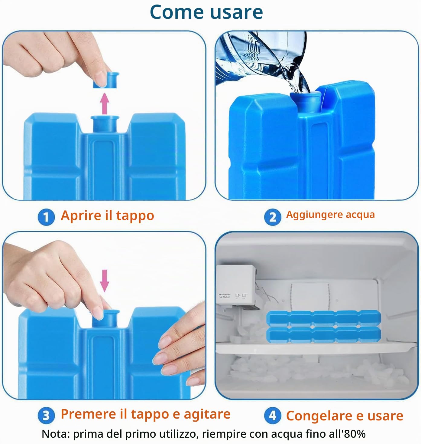 Bacone refrigerante per borsa refrigerante, 2/4/8 pezzi da 200 ml, elemento refrigerante riutilizzabile ultra sottile, adatto per esterni per mantenere gli alimenti freschi