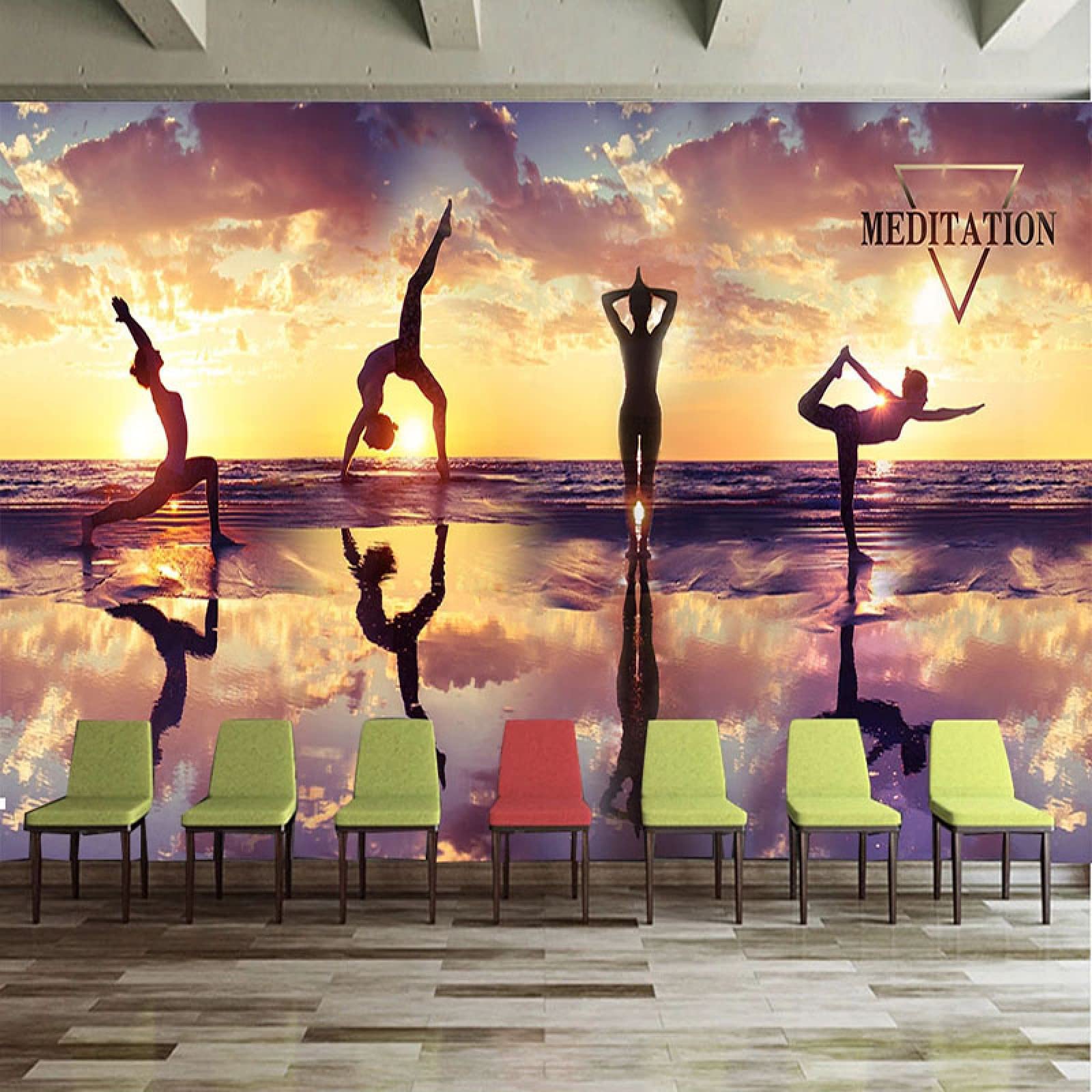 Art wall paper 3D moderne simple pour décoration murale club de fitness