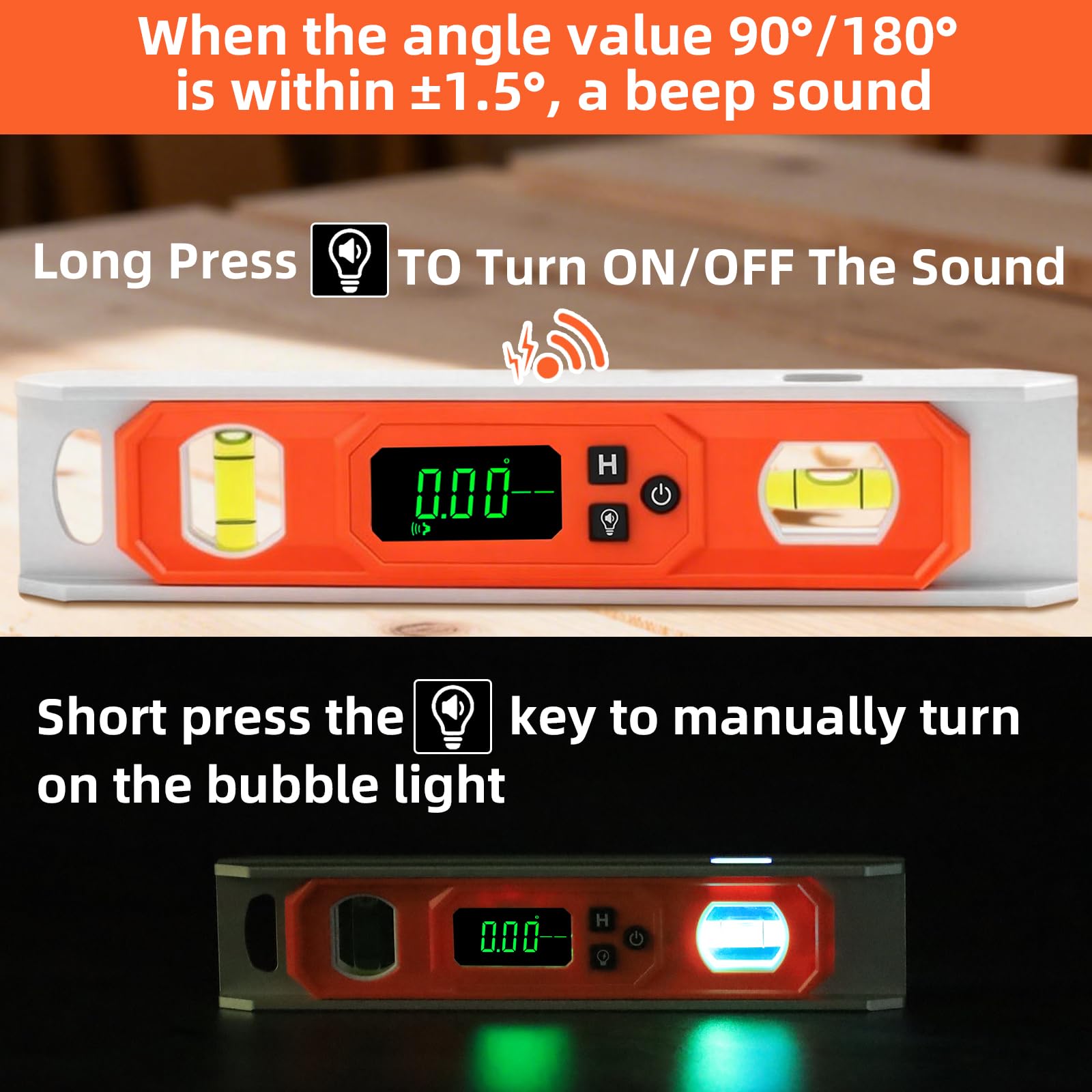 RONGPRO 9" Digital Level - Angle Finder with LCD & Magnet -2 RONGPRO 9" Digital Level - Angle Finder with LCD & Magnet -2