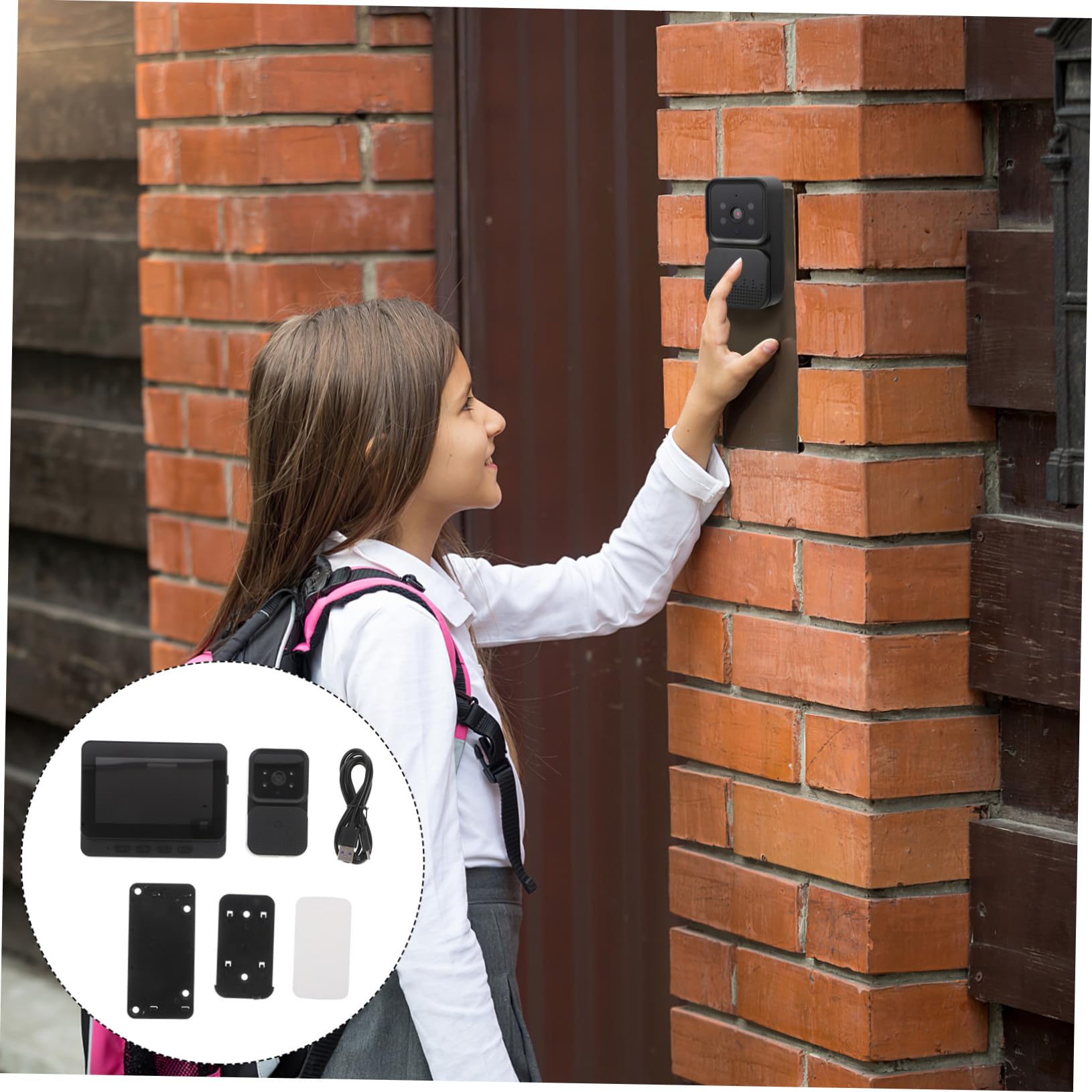 jojofuny Videocitofono Wi‑fi Nero con Schermo da 4, 3 Pollici | Monitor Video, Installazione Semplice, Uso per Sicurezza Domestica e Controllo a Distanza