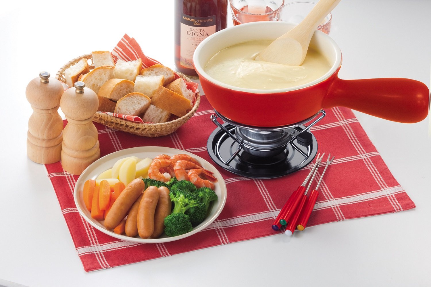 Amazon.co.jp: チーズフォンデュセット 15cm レッド 3715 : ホーム