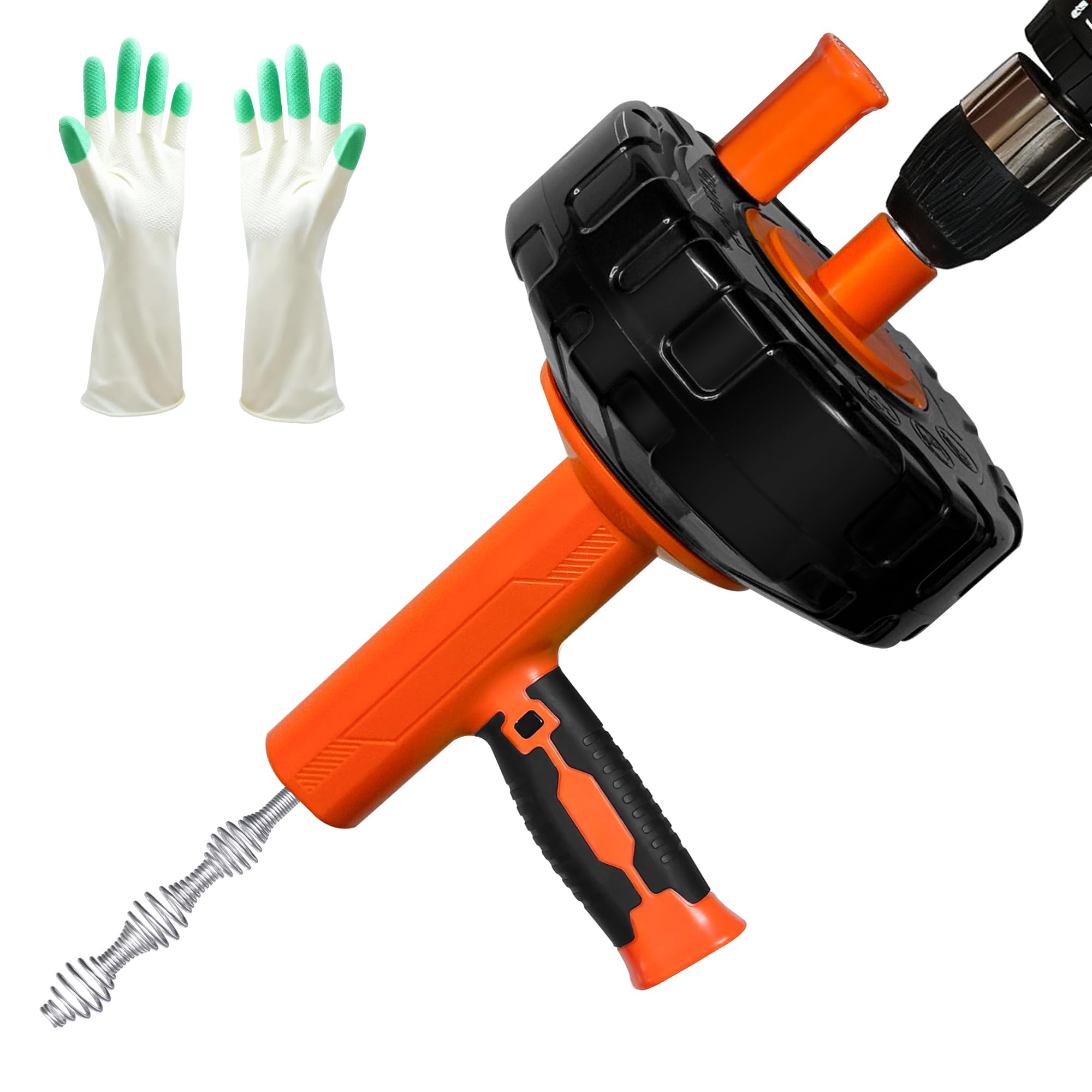 Drain Auger 33Ft, Auto-Feed Drain Clog Remover Plumbing Snake Drain Tools