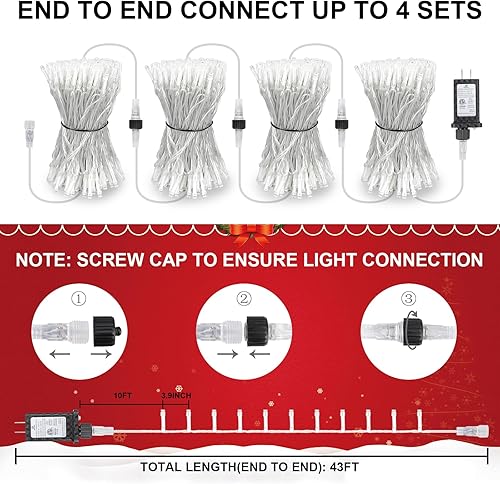 Miniatura 4 de Luces de Navidad enchufables de 33 pies, guirnalda de 100 luces LED, con temporizador y 8 modos, iluminación para interiores y exteriores, para
