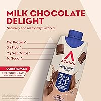 Vista 3 de Atkins Batido de proteína listo para beber, deliciosa leche con chocolate, sin gluten., 609309, 12