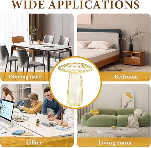 Miniatura 6 de Jarrón de vidrio en forma de hongo, macetas hidropónicas transparentes, plantas de flores para centro de mesa decorativo, decoración de mesa, fiesta