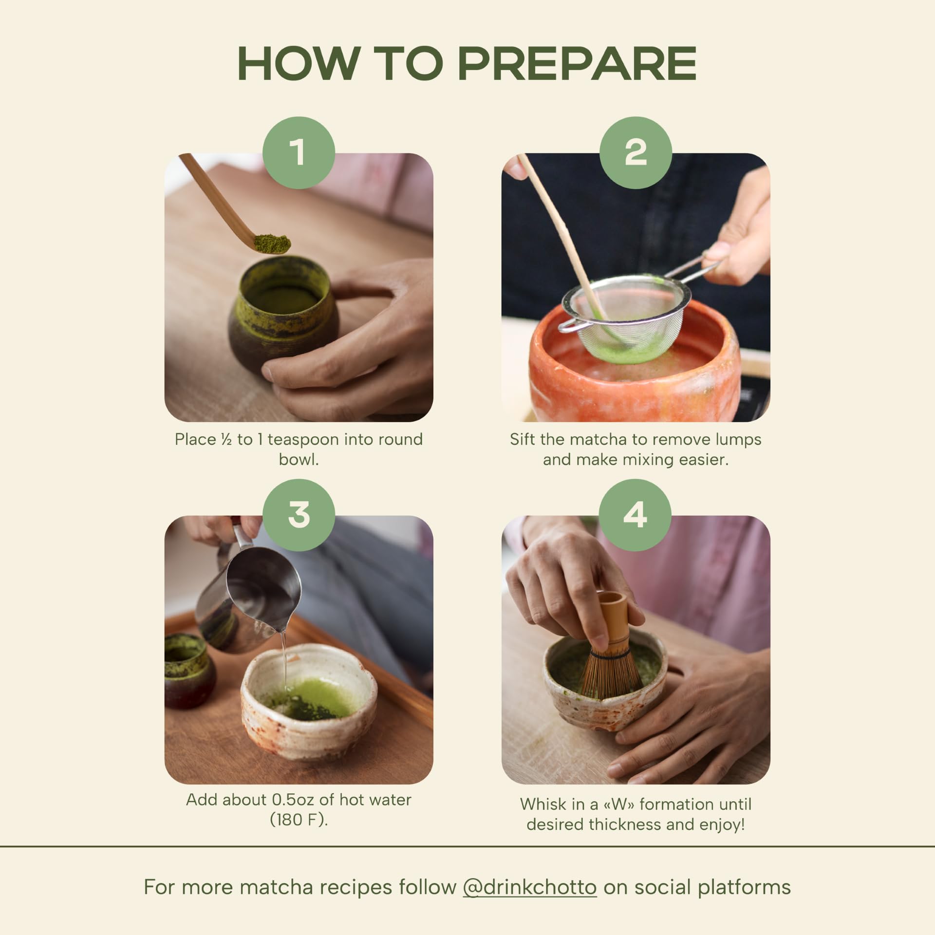 Chotto Premium Organic Ceremonial Grade Matcha Powder 30g 1 06oz — view 6