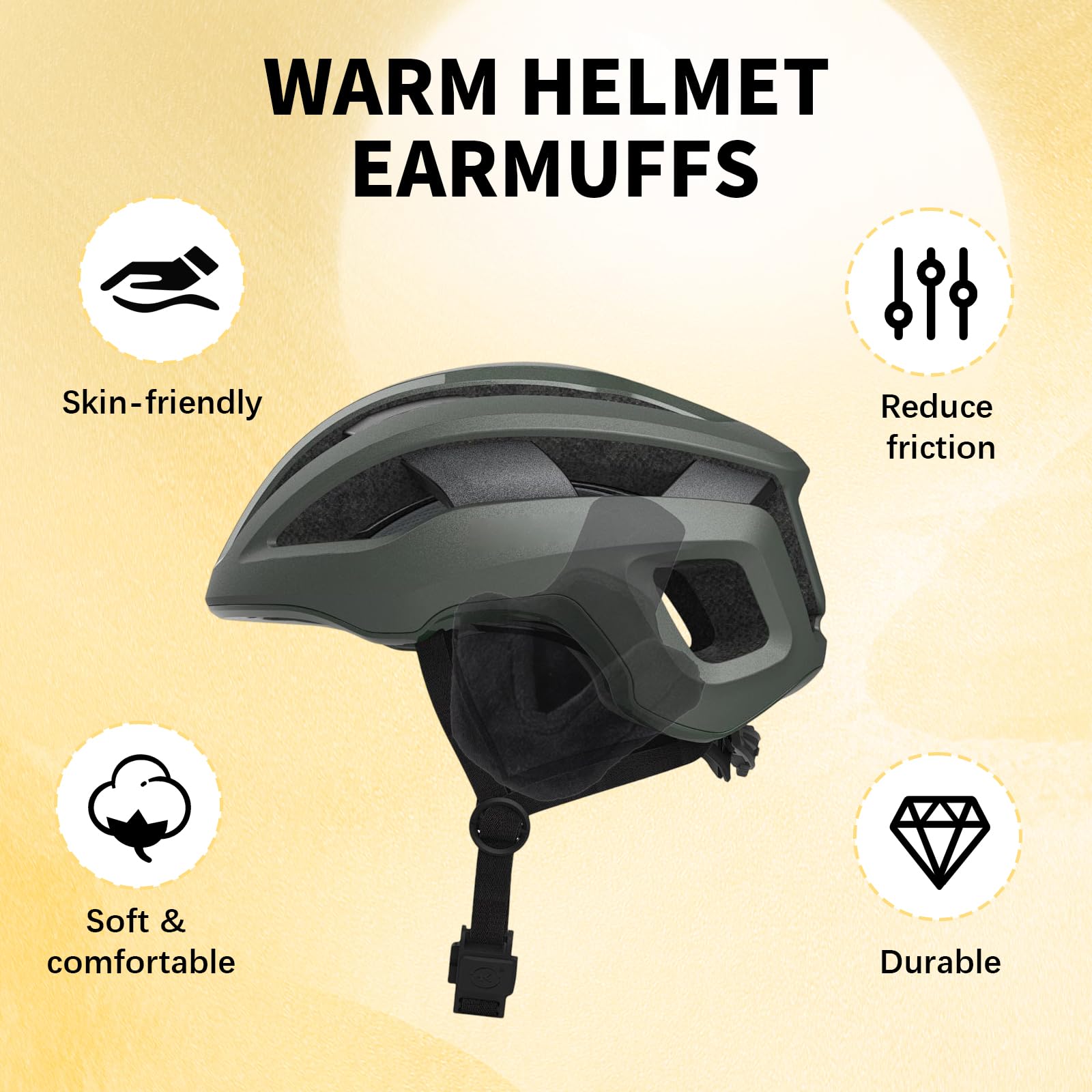 GUTERTOP 2 Paare Ohrenwärmer Fahrradhelm, Ohrenschützer Fahrrad, Ohrenschützer Wind, Weich an den Ohren und Nicht warm, Fahrtwind vom Ohr abhalten