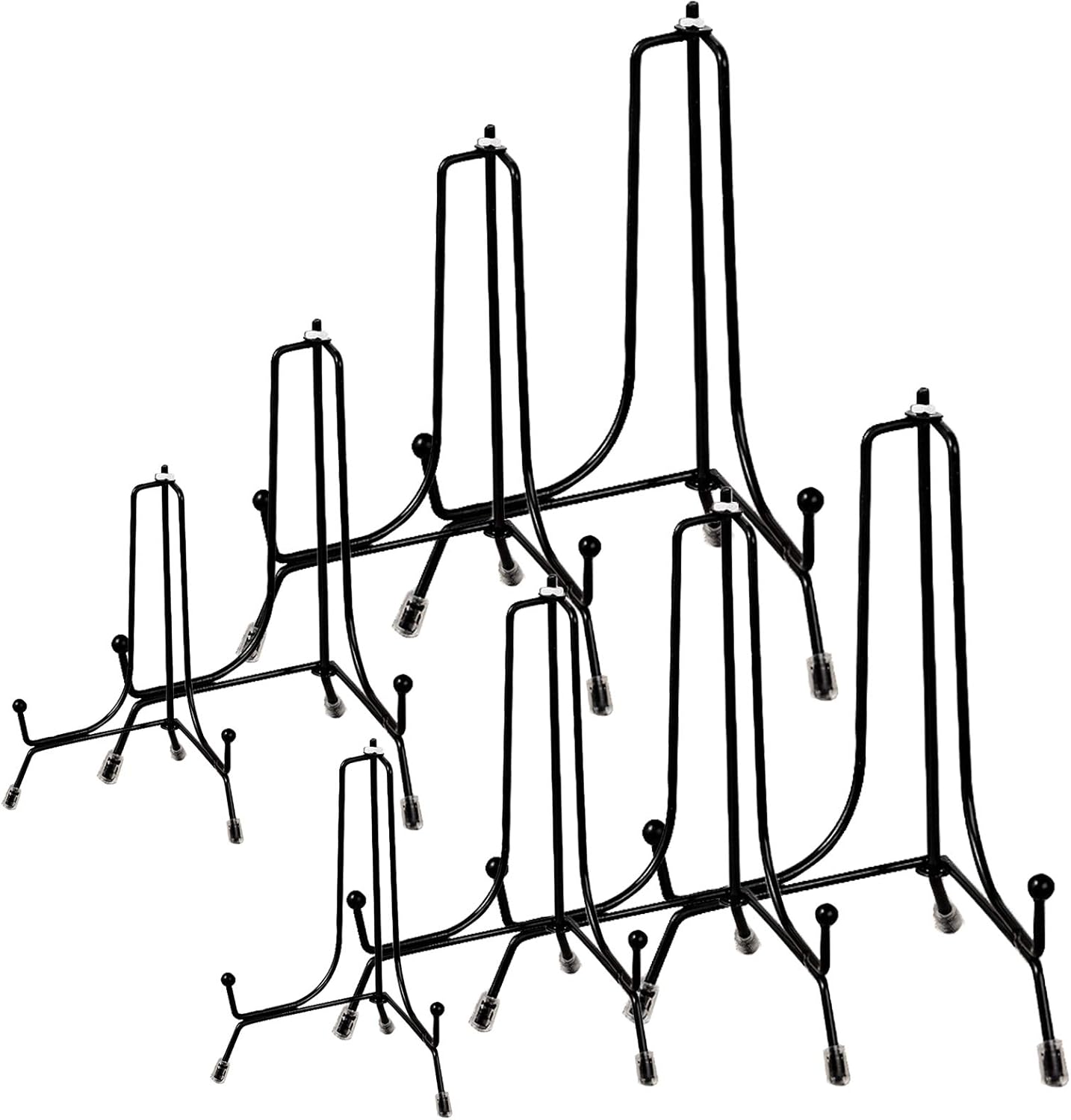 8 Pack 4 Size Black Iron Display Stand, Plate Holder