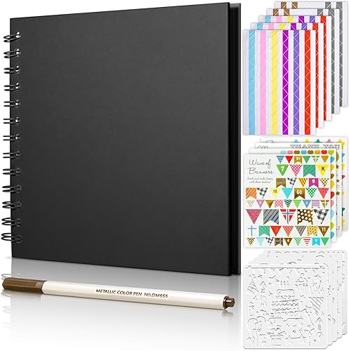 Miniatura 8 de Gotideal - Álbum de recortes de papel para manualidades para bodas y aniversarios álbum de fotos familiar álbum de fotos caja de almacenamiento kit