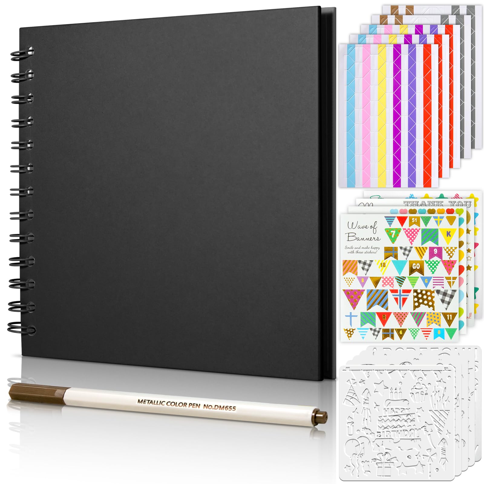 Scrapbook Album with Metallic Markers - 80 Pages -8