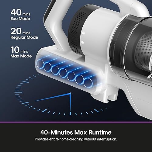 Miniatura 3 de Eureka Aspiradora inalámbrica, cepillo antienredos, aspiradora recargable, ligera para alfombras, suelos duros, pelo de mascotas, blanco NEC280WH