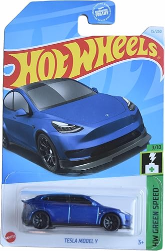 Miniatura 1 de Hot Wheels Tesla Model Y, HW Verde Speed 310 Azul 15250