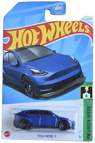 Hot Wheels Tesla Model Y, HW Green Speed 3/10 [Blue]