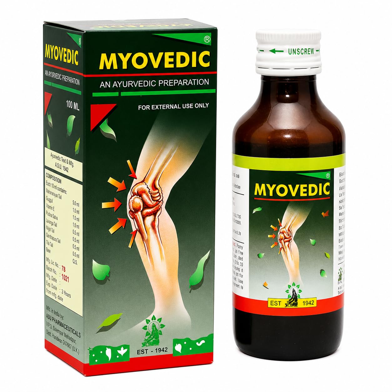 Myovedic Oil 100ml (Pack of 3) | Traditional Ayurvedic Herbal Massage Oil | External Use | Daily Body Care-image-9