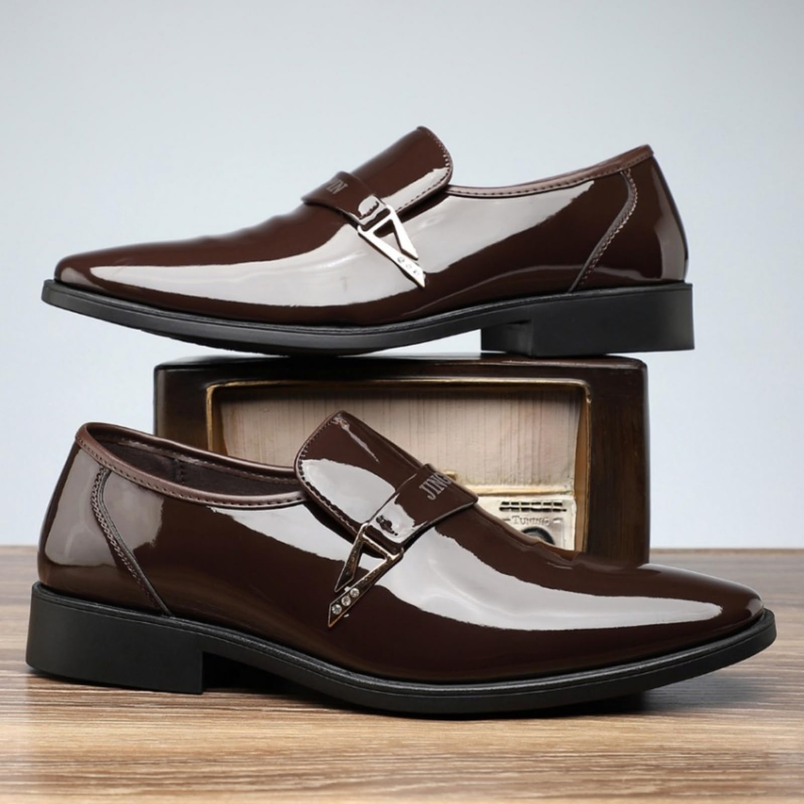Hixingo Zapatos de Vestir Hombre Piel