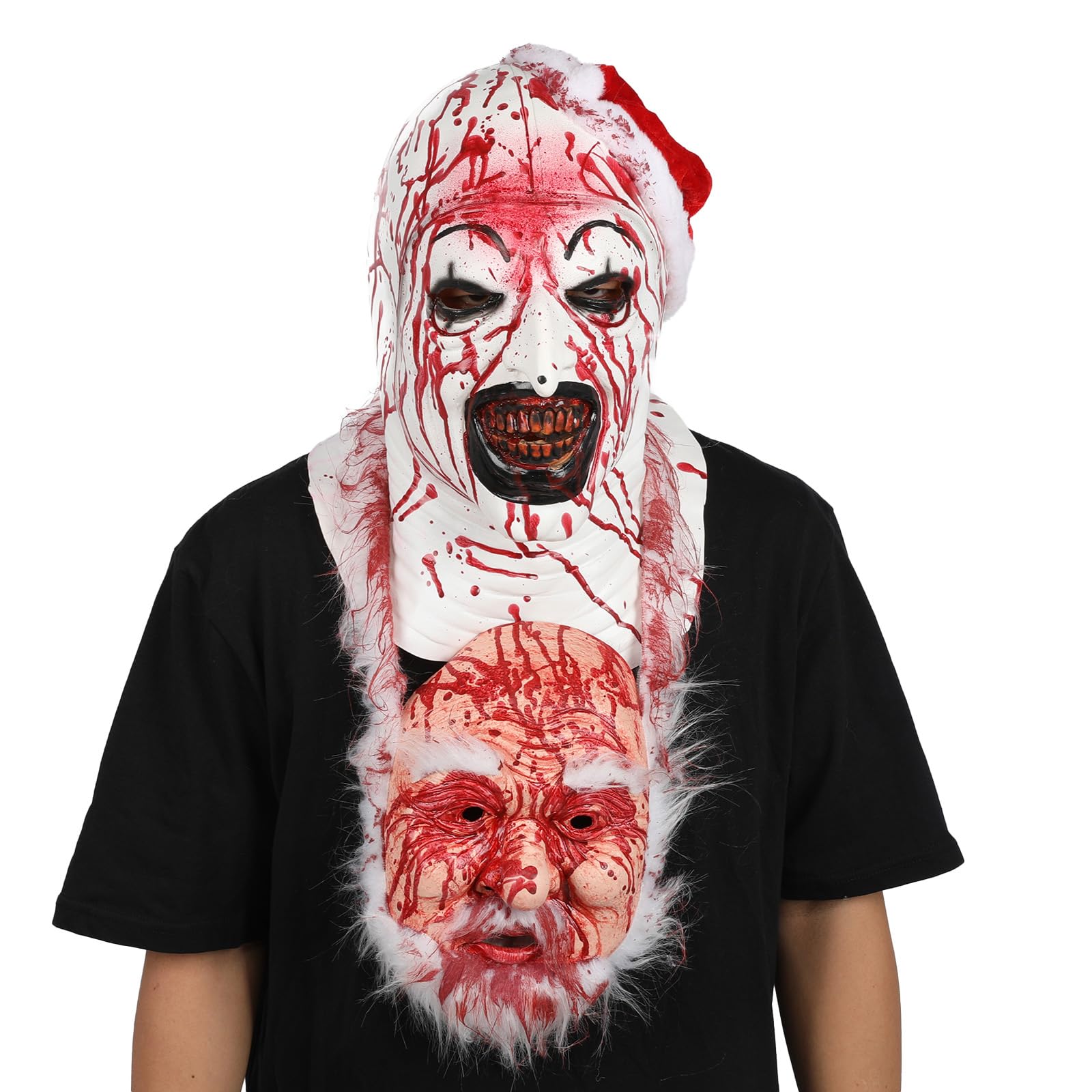 nezababy Terrifier Mask Art The Clown Mask Scary Killer Full Head Masks Horror Halloween Cosplay Prop, Terrifier Mask-c