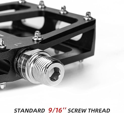 Miniatura 4 de ROCKBROS Pedales de bicicleta de montaña MTB Pedal de aluminio de plataforma ancha Pedales planos 9/16 "Ciclismo Sellado Rodamiento Pedales para