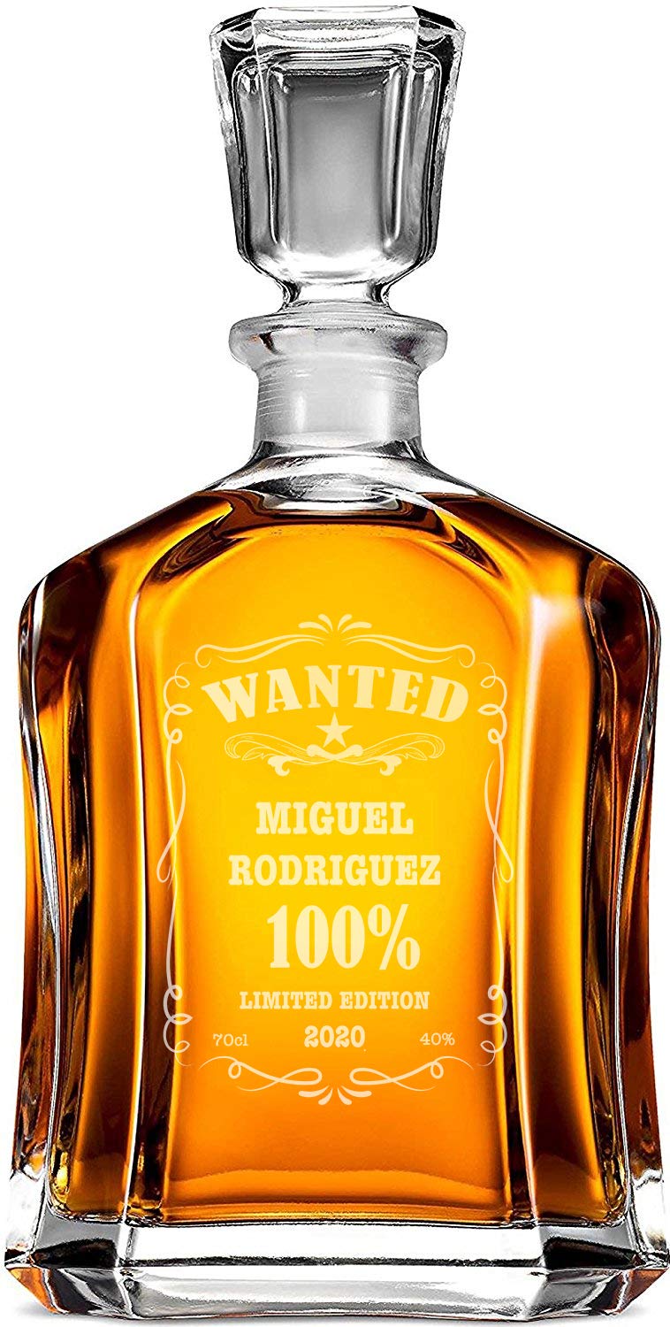 AIGAT Whiskey Karaffe 700ml Personalisiert - Mit Gravur Für Whiskey-Liebhaber