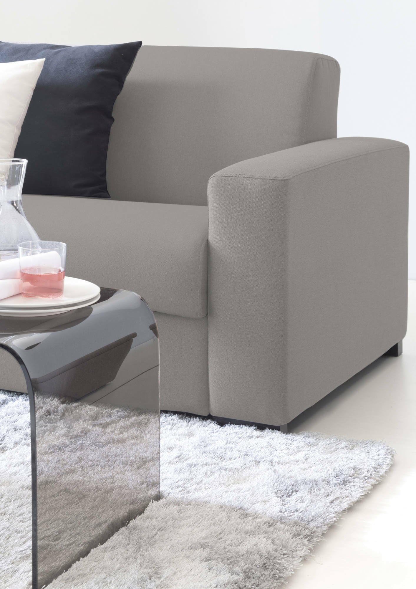 Talamo Italia - Canapé fixe 2 places Giuseppina, Canapé de salon en tissu rembourré, Accoudoirs standards, 100% Made in Italy, 180x95h90 cm, Gris