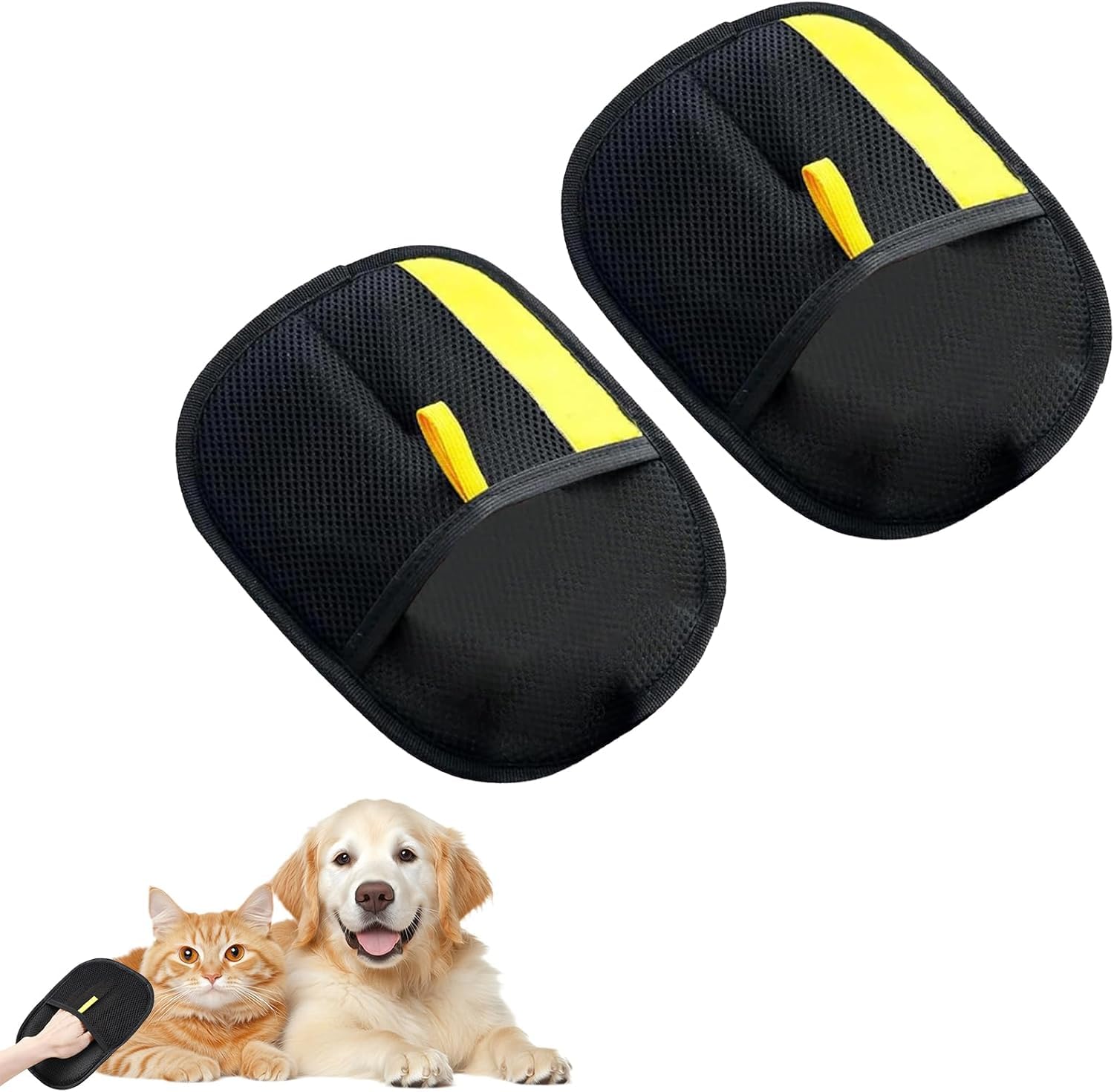 Yomi Pet Hair Remover Glove,Reusable Electrostatic Pet Hair Removal Gloves,Double-Sided Grooming Gloves,Animal Fur Removal Tool,For Couch,Furniture,Carpet,Car Seat(2pcs)