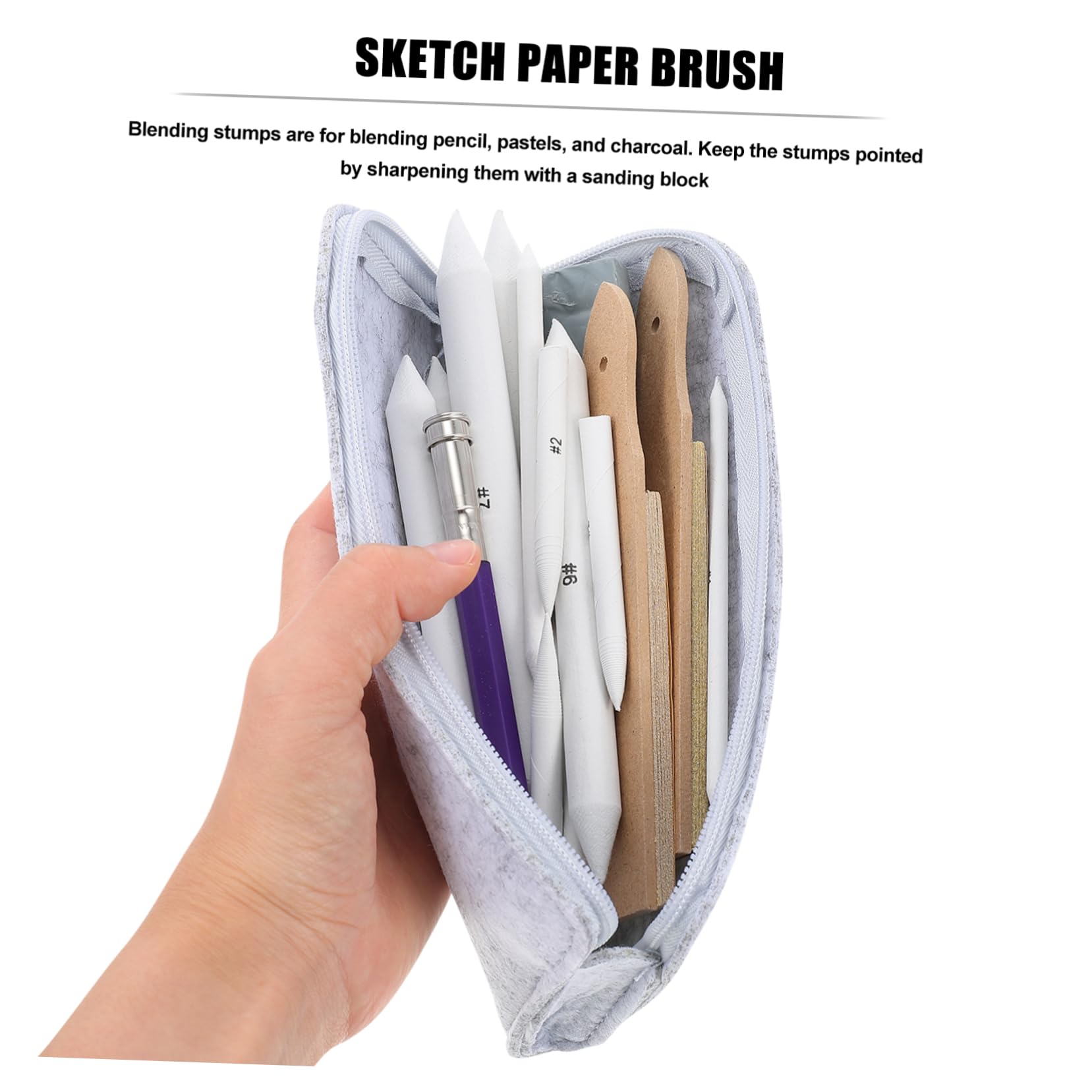 HOMSFOU 1Set Beginner Sketch Tools Blending Stumps Art Drawing Eraser Extender Versatile Sketch Supplies for Graphite Pastels and Colored Pencils