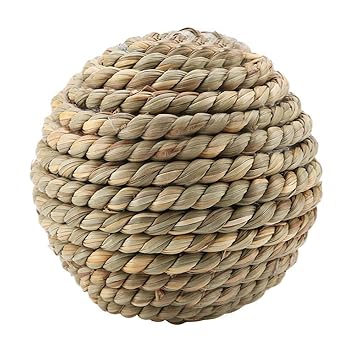 10 cm Natural Chewing Toy, Parrot Natural Rattan Playing Ball Exercise Toy Training Tool for Birds Small Animals Pet Supplies