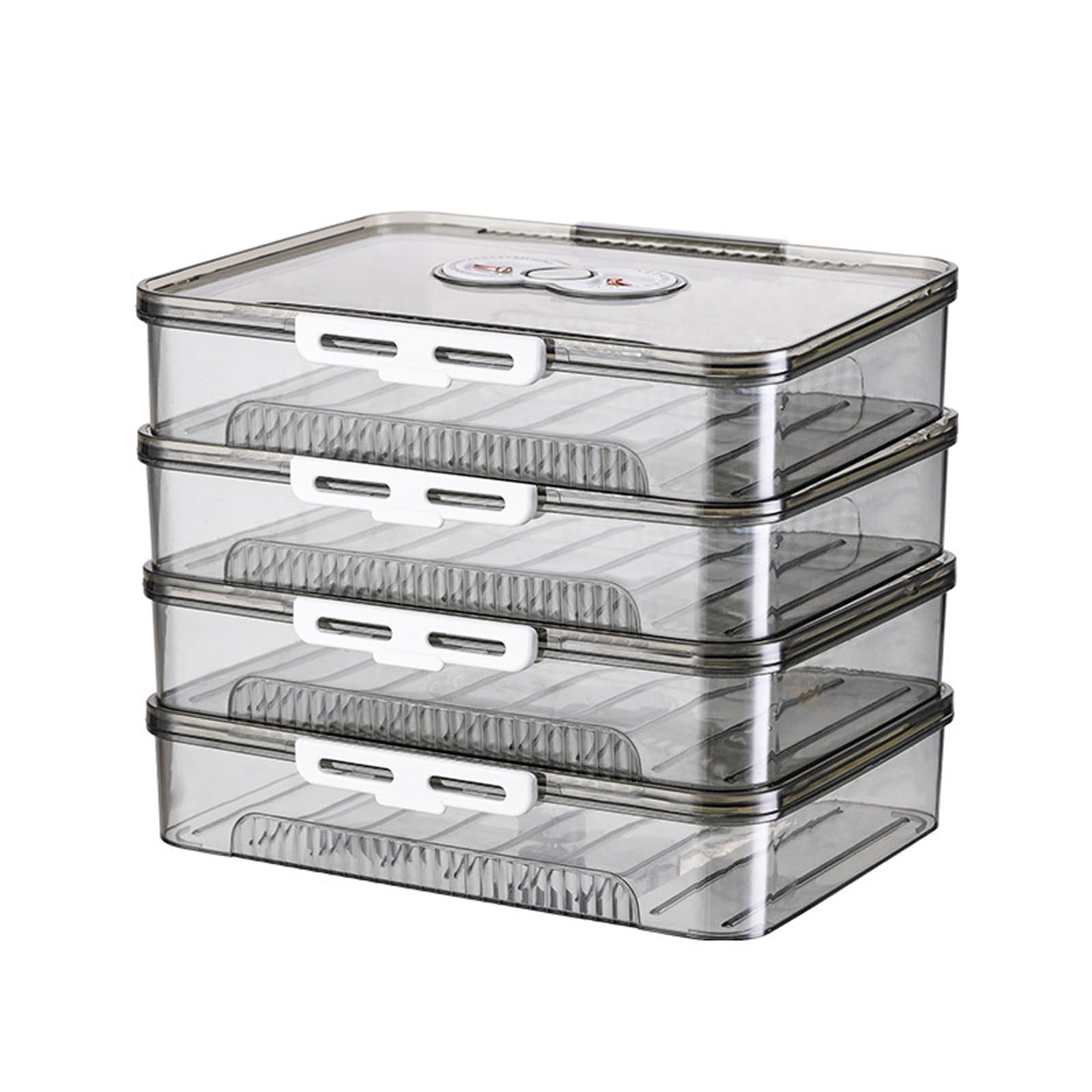 YROHGKPN Clear Dumpling and Wonton Storage Box Stackable Freezer Container with Divided Compartments for Easy Organization Airtights Kitchen Containers