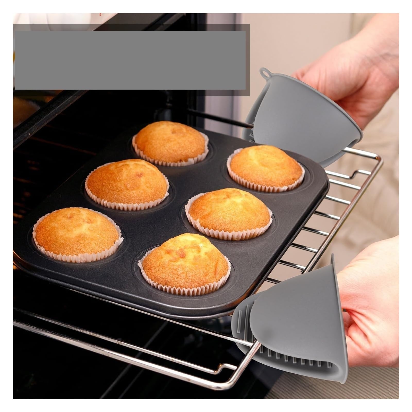 Genérico Mini Guantes de Horno de Silicona, Guantes Pinza Antideslizantes | 10 x 8.5 cm, duraderos, para freidora de aire, BBQ, horneado, cocina, microondas